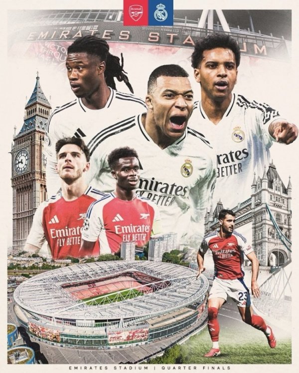 皇马官方社媒发布了为此役制作的海报体育录像/图片