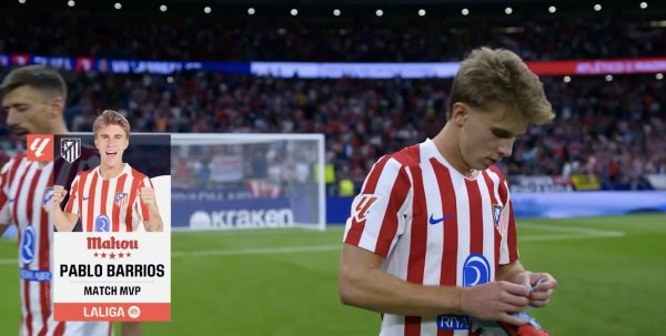 首发出战的巴勃罗-巴里奥斯在上半场第9分钟破门体育集锦