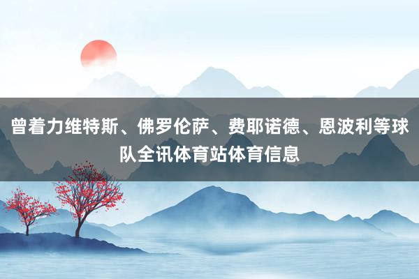 曾着力维特斯、佛罗伦萨、费耶诺德、恩波利等球队全讯体育站体育信息