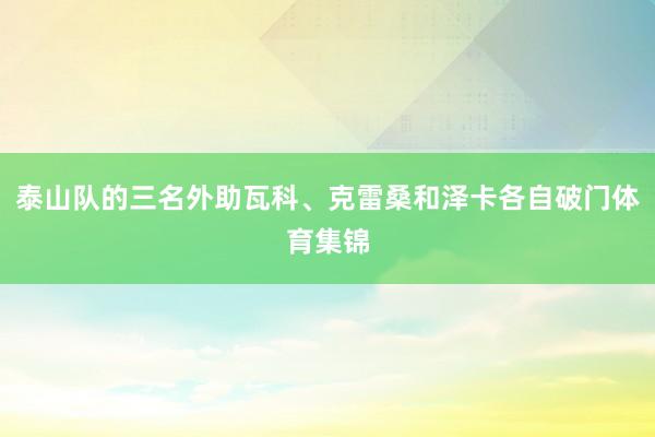 泰山队的三名外助瓦科、克雷桑和泽卡各自破门体育集锦