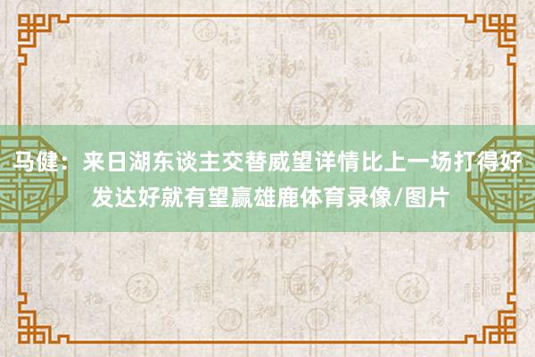 马健：来日湖东谈主交替威望详情比上一场打得好 发达好就有望赢雄鹿体育录像/图片