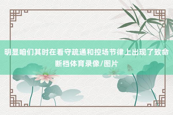 明显咱们其时在看守疏通和控场节律上出现了致命断档体育录像/图片