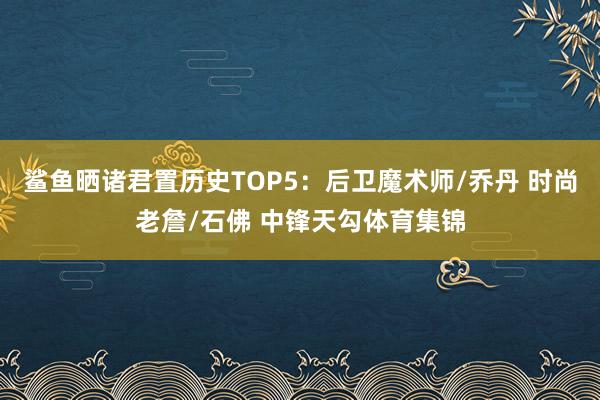 鲨鱼晒诸君置历史TOP5：后卫魔术师/乔丹 时尚老詹/石佛 中锋天勾体育集锦