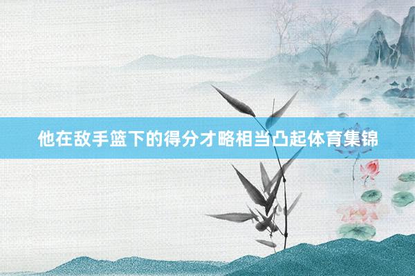 他在敌手篮下的得分才略相当凸起体育集锦