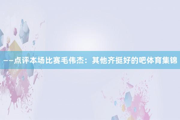 ——点评本场比赛毛伟杰:其他齐挺好的吧体育集锦