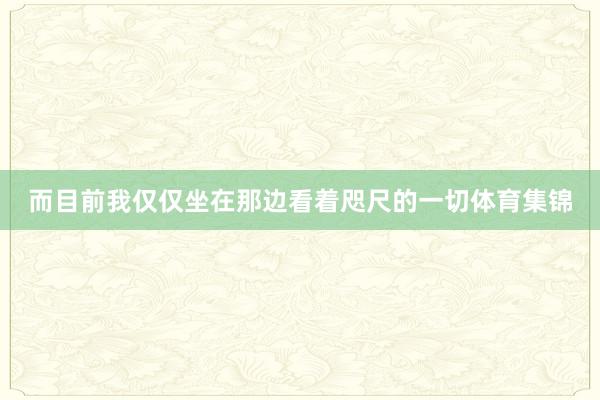 而目前我仅仅坐在那边看着咫尺的一切体育集锦