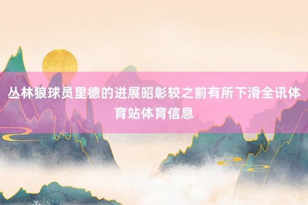 丛林狼球员里德的进展昭彰较之前有所下滑全讯体育站体育信息