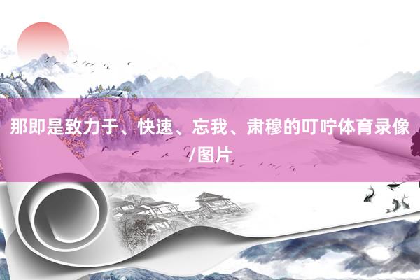 那即是致力于、快速、忘我、肃穆的叮咛体育录像/图片