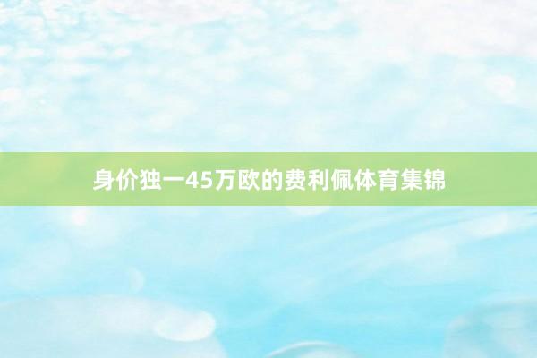 身价独一45万欧的费利佩体育集锦