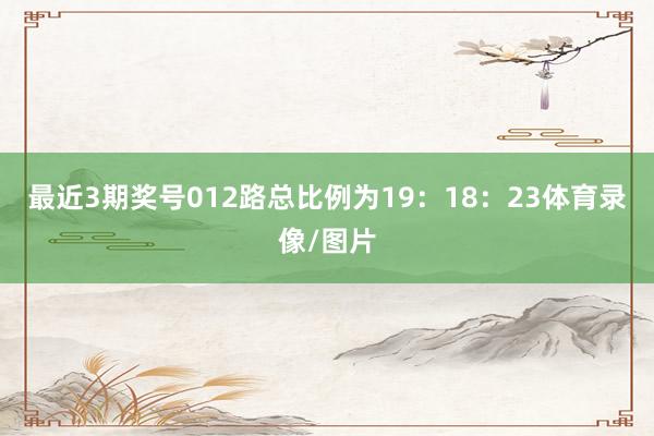 最近3期奖号012路总比例为19：18：23体育录像/图片