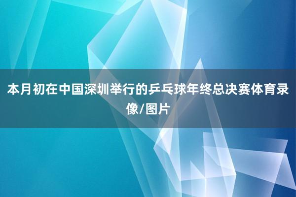 本月初在中国深圳举行的乒乓球年终总决赛体育录像/图片