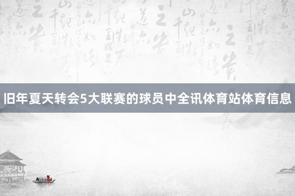 旧年夏天转会5大联赛的球员中全讯体育站体育信息