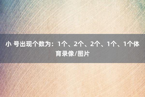 小 号出现个数为：1个、2个、2个、1个、1个体育录像/图片