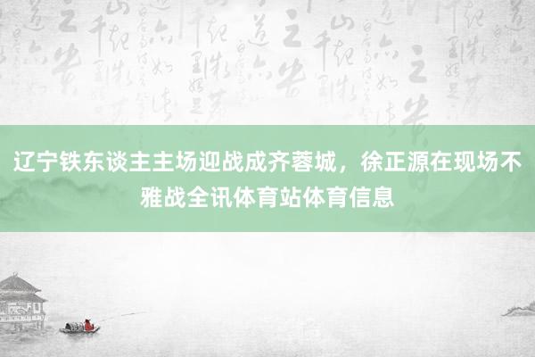 辽宁铁东谈主主场迎战成齐蓉城，徐正源在现场不雅战全讯体育站体育信息