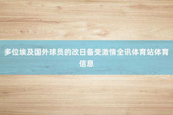 多位埃及国外球员的改日备受激情全讯体育站体育信息